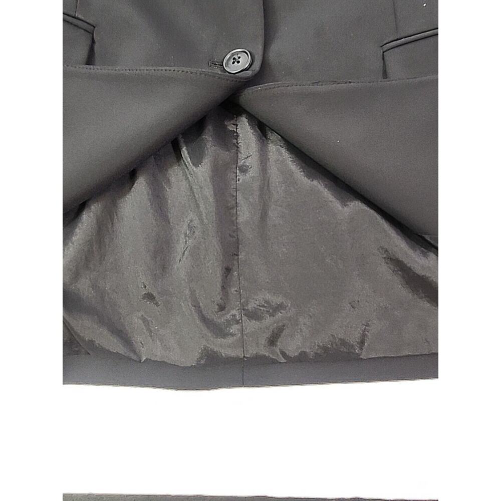 Tahari Women Blazer Jacket M 8 Black 3 Button Stretch Knotched Collar Lined - Picture 14 of 14